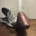 Vintage Japanese Beta Fishbowl Sculpture W  Functional Fish Bowl