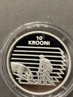 1998 Estonia 10 Krooni Silver Coin Proof  Eesti Vabariik Horse  16gr   925ag