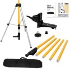 12ft Adjustable Telescoping Laser Level Pole Tripod - Dual Thread Adapter   Case