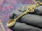 Victorian Antique Bronze Mini Big Spoon Keyring Pendant Charm Jewelry