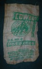 Lot Of 2 Idaho Empty 100 Lb  Burlap Sack Bags Cowboy Potatoes   Poultry Egg Feed