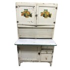 Antique 1920s Sellers Hoosier Kitchen Cabinet W  Roll-top   Enamel Work Surface
