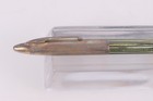 Sheaffer Green Striated Crest Fountain Pen With Gold Filled Cap 14k Nib