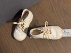 Vintage White Leather Baby Bootie Lace Up Shoes Unisex  