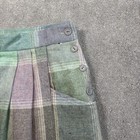 1970s Pastel Plaid Skirt Wool Blend Union Made Usa Size 10 Vintage