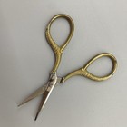 Vintage Embroidery Sewing Scissors Lot Stork Crane Premax Prussia Gold Tone 3pc