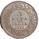 1910 British India  1 12 Anna Au Unc Brown Toned Old Coin King Edward Vii Km 498