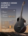 Donner Rising-g1 38  Carbon Fiber Acoustic Guitar With Gig Bag   Accessories