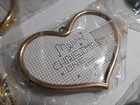 Vintage Lot 12 Hearts Round Holiday Frames Cross Stitch Needle Craft Pictures  1