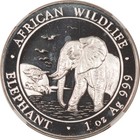 2010 Somalia 100 Shillings 1 Oz  999 Sil African Elephant Facing Left  Ngc Ms-67