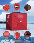 3-4 Portable Insulated Ice Fishing Shelter Pop Up Ice Tent Windproof Shanty Bags