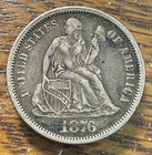  mw  Love Token On Xf 1876 Seated Liberty Dime Chrc