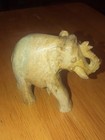 Vintage Hand Carved Stone Marble Elephant Figure Statue Sculpture 3 25    X 2 25   