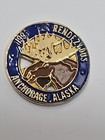 Fur Rendezvous Souvenir Lapel Pin Anchorage Alaska 1983 Elk Deer Small