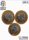 2026 Fifa Word Cup Mexico 20 Pesos  Bi-metal Lot 3 Pc