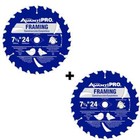 Circular Saw Blade 7-1 4 In  X 24-tooth Framing Circular Wood Cutter  2-pack 