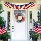 Sggvecsy 20inch 4th Of July Patriotic Day Wreath Red Blue White Berry Wreath    