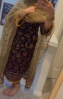 Velvet Salwar Kameez For Women Maroon Gold Embroidered Set With Net Dupatta