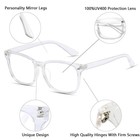 Aisswzber Unisex Stylish Square Non-prescription Eyeglasses Clear Lens Glasses
