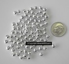 100 Spacer Beads 5mm Smooth Round Silver Plt Lrg Hole Jewelry Beads Fpb191