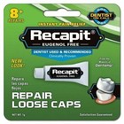 Recapit Loose Cap   Crown Repair Instant Pain Relief Eugenol Free 1g Pack Of 12