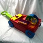 Vtg Fisher Price Peek A Blocks 2 In 1 Activity Wagon W  7 Blocks Lights Sounds