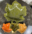 Harvest Fall Leaf Serving Bowl   Relish Tray Set Thanksgiving Autumn Decor