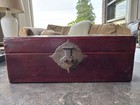 Vintage   Antique Chinese Red Lacquered Document Box 16    X 8   