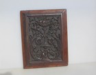 Antique Carved Wooden Panel Plaque Old Wood Art Nouveau Victorian Urn 19 x15 