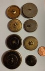 Antique Button Lot 8 Exceptional Large Paris Brass Floral Mixed Cut Steel Metal