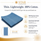 6 Pack Petite Beach Pool Spa Gym Camp Towel   Thin Lightweight Blue 100  Cotton