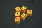 Vintage Butterscotch 5 8    Bakelite Poker Dice     Set Of 6