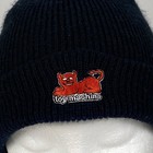 Vintage Toy Machine Devil Cat Embroidered Black Beanie Hat Cap Skateboarding