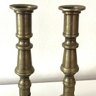 Antique Solid Brass Push-up Candlestick Holders Set Of 2  Late 19th Century 8 5   