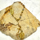 Rosary Bracelet Cross Mary Medal Stainless Steel 7 5    Prayer Gold   Silver Tone