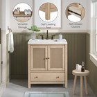 Alaterre Furniture Lucca 30in Bathroom Vanity Cabinet Without Sink  Natural