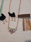 Rose Gold Plated Multicolor Crystal Necklace   Earrings Set Nickel-free