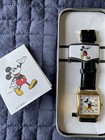 Vintage Us Disney Square Mickey Mouse Wrist Watch Unused With Tin Japan Movt 