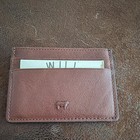 Will Men s Slim Fold Wallet Card Holder With Id Window  Solid Brown