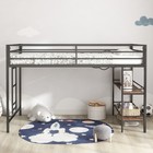 Twin Loft Bed For Kids With Shelf   Ladder  Black cinnamon  Space-saving