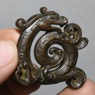 4cm Antique Old Chinese Dynasty Bronze Feng Shui Zodiac Dragon Amulet Pendant
