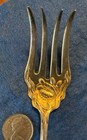 19th Century American Silver Co Asco Salad Meat Fork Flatware Server Lily Pad