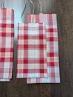 Set 8 Diff Sizes Hm 100 cotton Vtg Fab Flat Pouches-bags  red white Plaid print