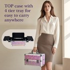 Professional Rolling Makeup Case With Wheels  4-in-1 Makeup Train Case