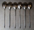 Set Of 6 Russian Czarist Period Teaspoons  84 Zolotnik  Moscow 1908-1917 