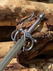 Custom Handmade Damascus Steel Rapier Sword  With Leather Sheath Medieval Sword