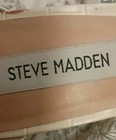 Steve Madden Ivory Croc Faux Leather Square Toe Ankle Strap Block Heel 9
