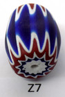 Awesome Oval Sawtooth Antique Venetian Chevron Trade Bead African Z7 Bg 53