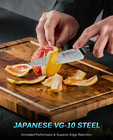 5  Japanese Utility Knife Vg10 Damascus Steel With Silver Ion Blade   Gin Series