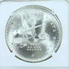 1980 79 Mexico Silver 1 Onza Ngc Ms 66 Mint Error Obverse Struck Thru Rare Gem